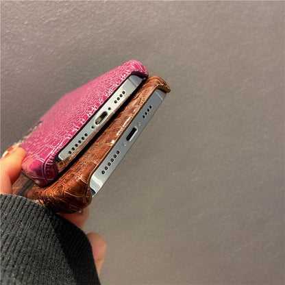 Genuine Leather Case for iPhone 13 Pro Classic Pattern Real Leather Full Coverage High-end Luxury Glossy Leather Couple Soft Case For iPhone 14 11 12 13 Pro Max 7 8 Plus 2 iPhone Cover