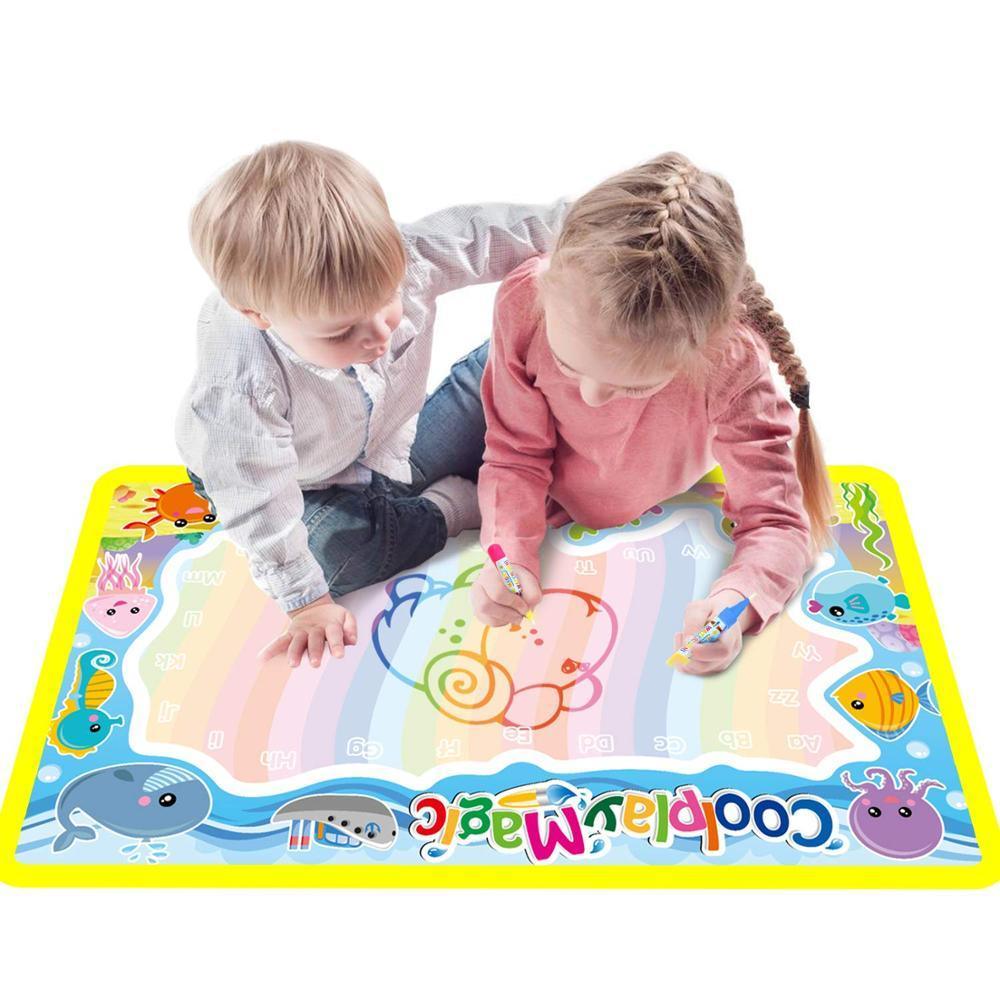 Magic Water Painting Drawing Mat &amp; 2 Pens Doodle Board Coloring Books for Kids Children Educational Toys