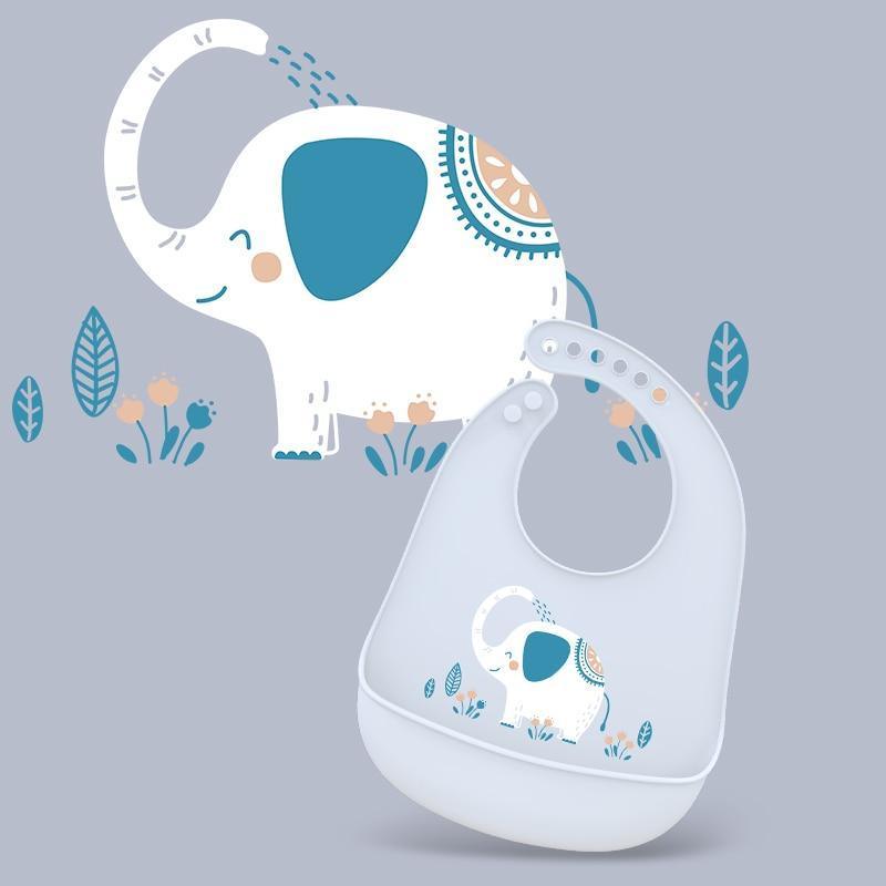 Adjustable Oil-proof  Food Grade Silicone Drool bib Soft And Comfortable Saliva Towel Lunch Baby Bib For Babies and Kids