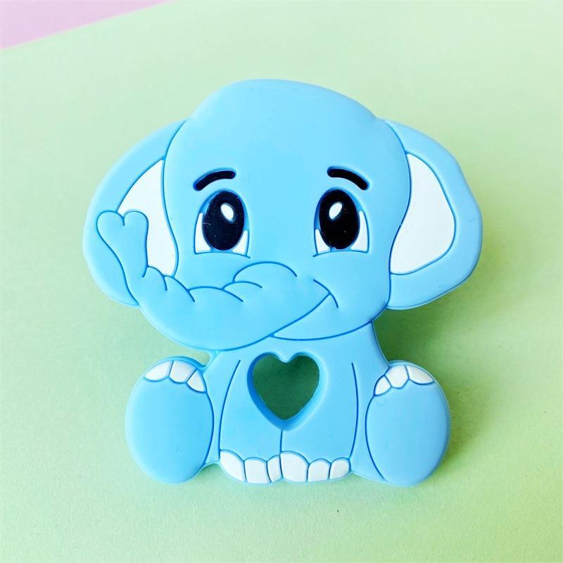 Cartoons Silicone Teether Mini Elephant  Animal Rodents Chewable Toys  Products For Parents Baby Boys And Girls