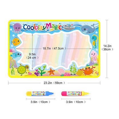 Magic Water Painting Drawing Mat &amp; 2 Pens Doodle Board Coloring Books for Kids Children Educational Toys