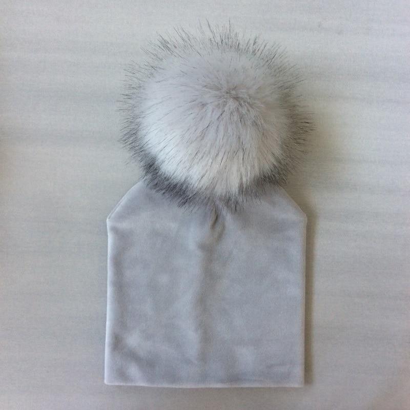 Kids Girls Solid Hat With Pompon Baby Beanie Pompom Cap Children&