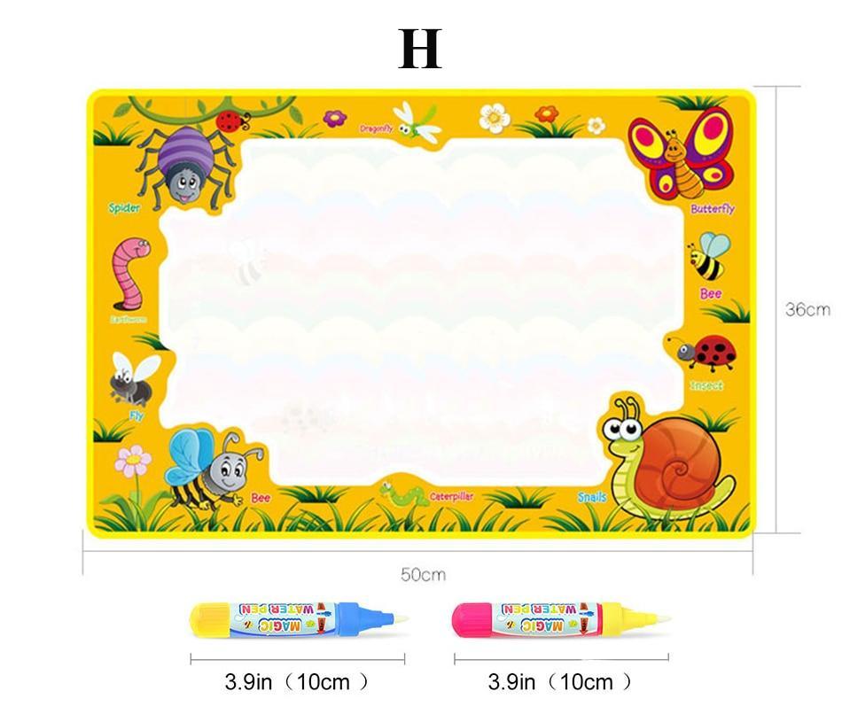 Magic Water Painting Drawing Mat &amp; 2 Pens Doodle Board Coloring Books for Kids Children Educational Toys