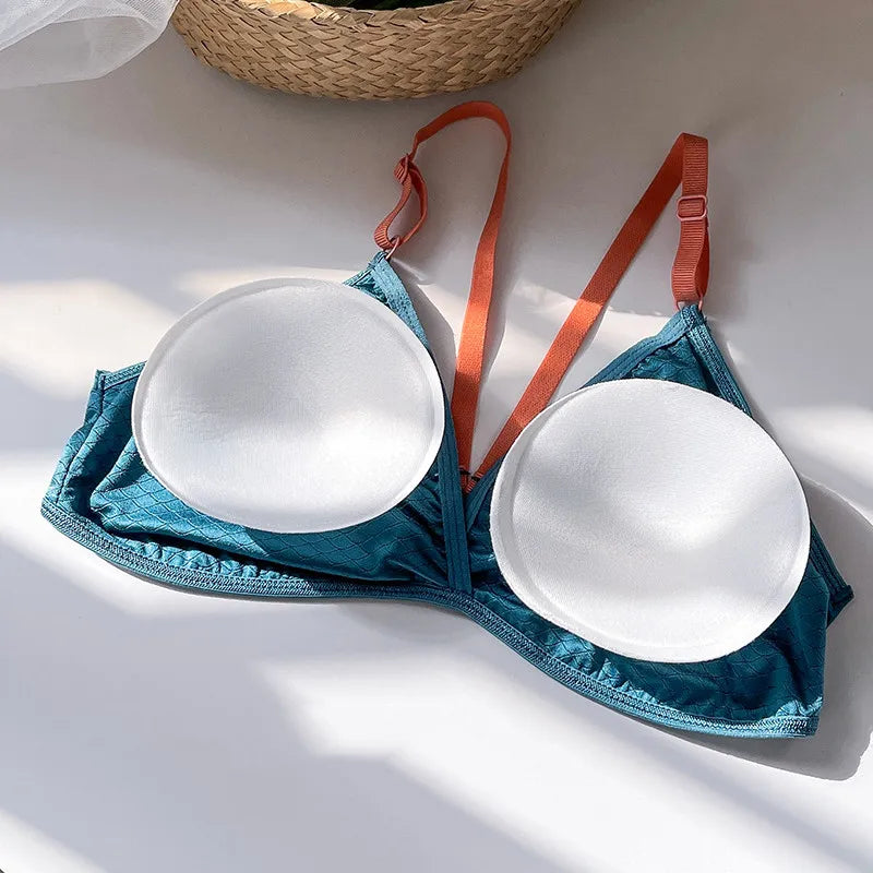 Women Push Up Bra Sexy Lingerie Bralette Wirefree Bra Sexy Deep Vneck Wireless Underwear Thin Seamless Bra Crossback Bra