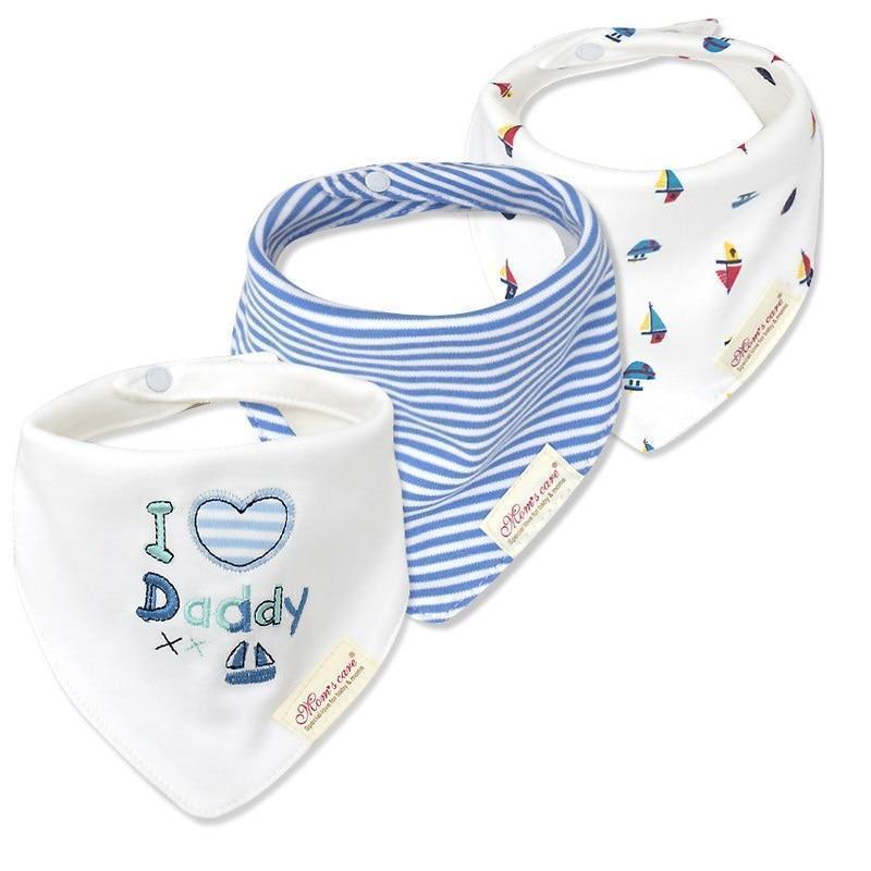 Moder 3PCS Baby Bibs Bandanna Lot Cotton Multi-style Triangle Cartoon For Infant Boys And Girls