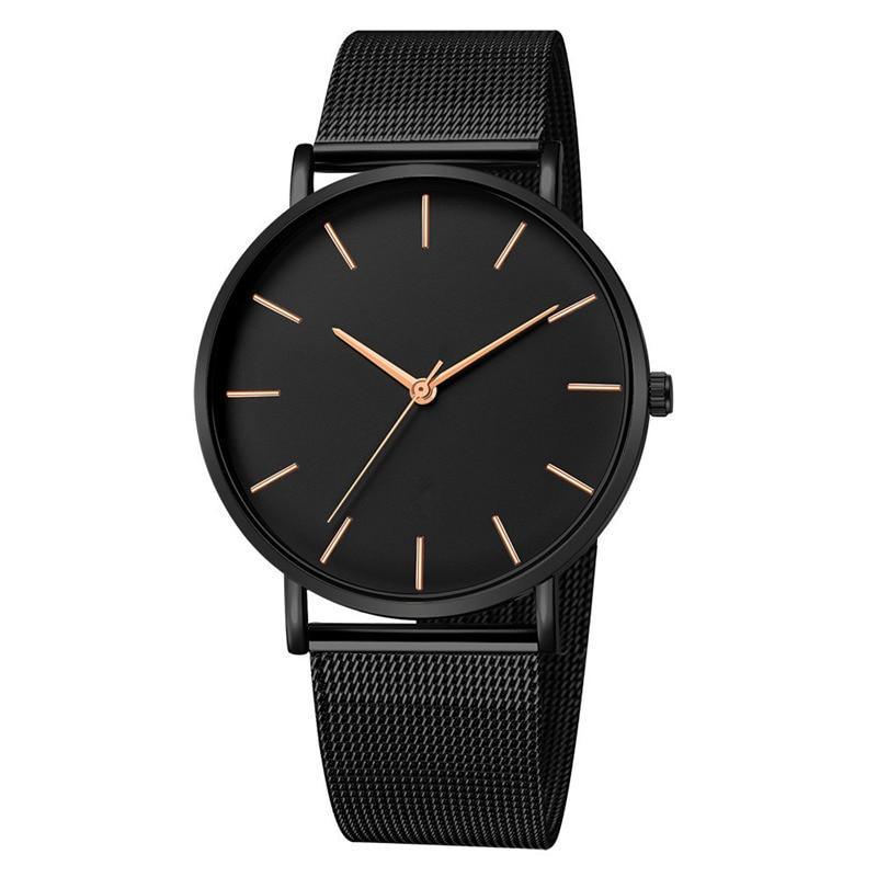 STEVVEX Men Watch Quartz Casual Watches Simple Metal Hour Reloj Quartz Watch Montre Mesh Stainless Steel clock For Men&