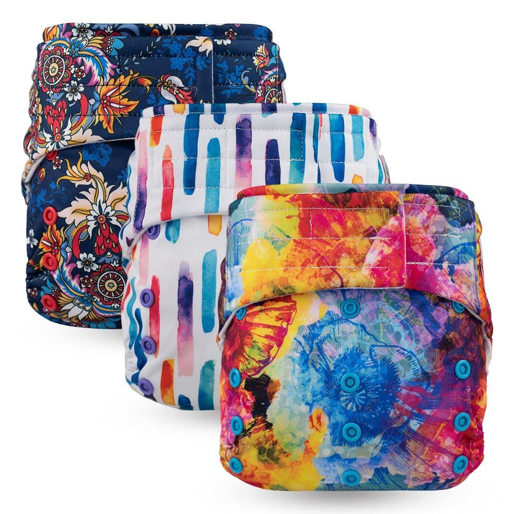 Hook &amp; Loops Pocket Diaper - cloth Inner Waterproof Washable Reusable Baby Diaper For Kids
