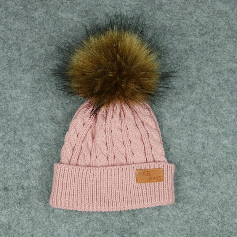 New Fashion Children Winter Caps For Baby Kids Girl Solid Knitted Thick And Modern Caps