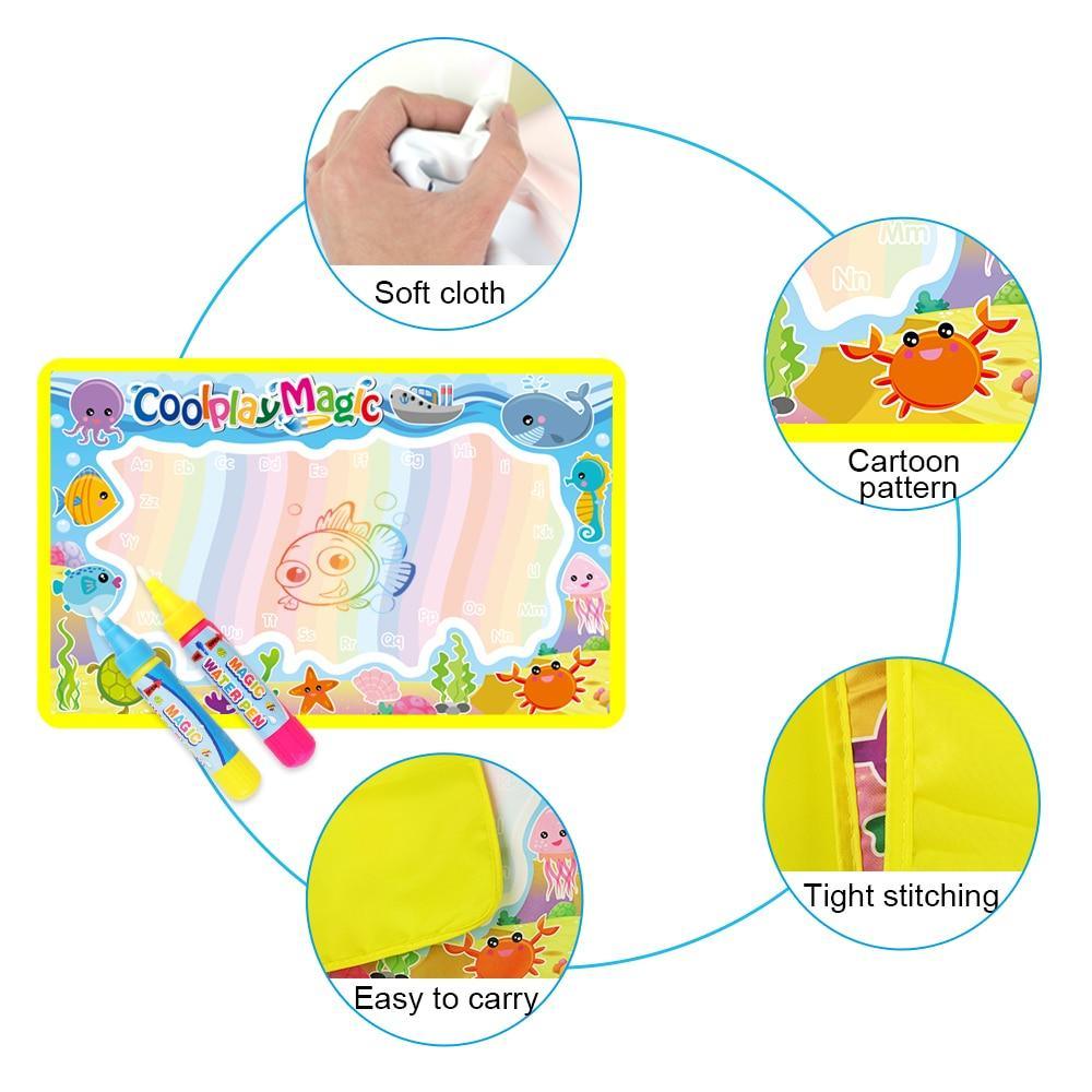 Magic Water Painting Drawing Mat &amp; 2 Pens Doodle Board Coloring Books for Kids Children Educational Toys