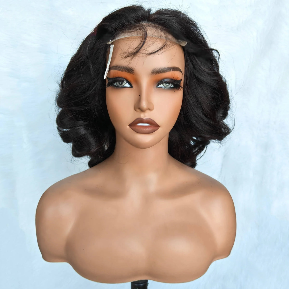 12A Honey Blonde 5*5 Lace Front 200% Remy Hair Short Highlight Rose Curly Pixie Cut Bob Highlight Human Hair Wig for Black Women