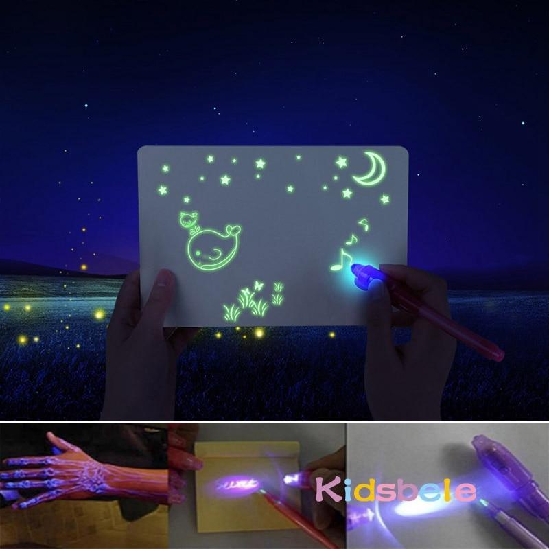 Draw With Light-Fun And Developing Drawing&amp;write Flip Board Kids Educational Toy Magic Drawing Lighting In Dark Gift For Child
