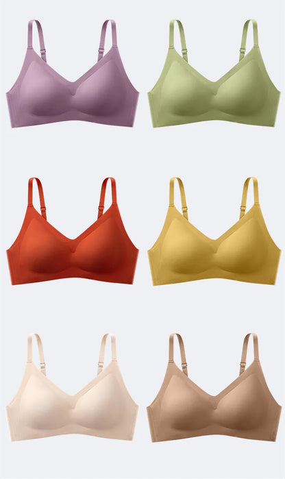 2Pcs/Set Seamless Bras For Women Wire Free Push Up Underwear Sexy Lingerie Invisible Bra Top Removable Pads Female Intimate