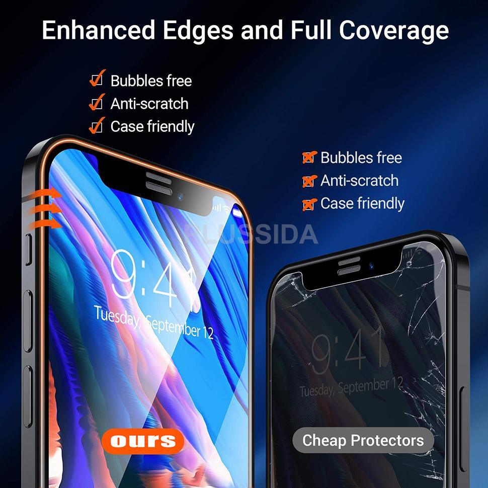 2PCS 3D Tempered Glass on For iphone 11 12 13 14 Pro Max 14 Plus Screen Protector Protective Glass For iphone X XS MAX 7 8 Plus Glass Horizontal Privacy Glass Screen Protector for Gaming &amp; Streaming