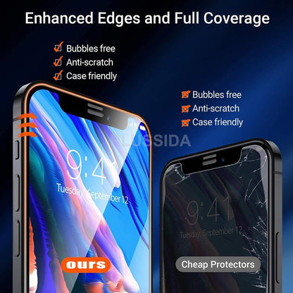 2PCS 3D Tempered Glass on For iphone 11 12 13 14 Pro Max 14 Plus Screen Protector Protective Glass For iphone X XS MAX 7 8 Plus Glass Horizontal Privacy Glass Screen Protector for Gaming &amp; Streaming