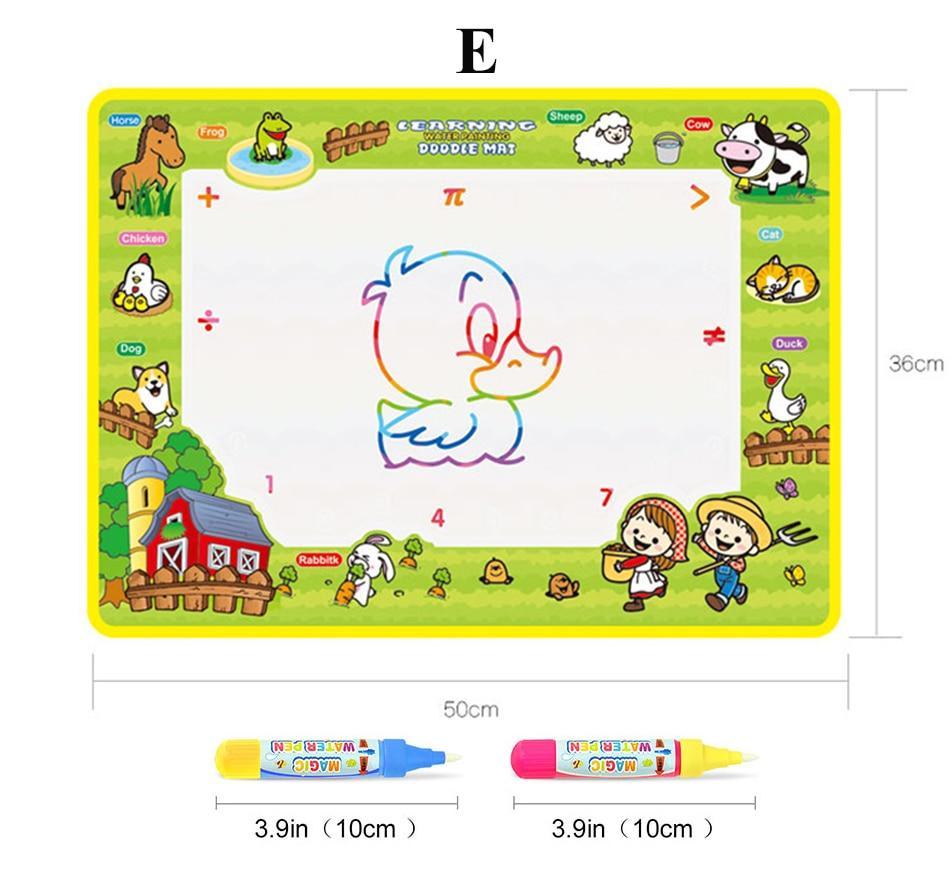 Magic Water Painting Drawing Mat &amp; 2 Pens Doodle Board Coloring Books for Kids Children Educational Toys