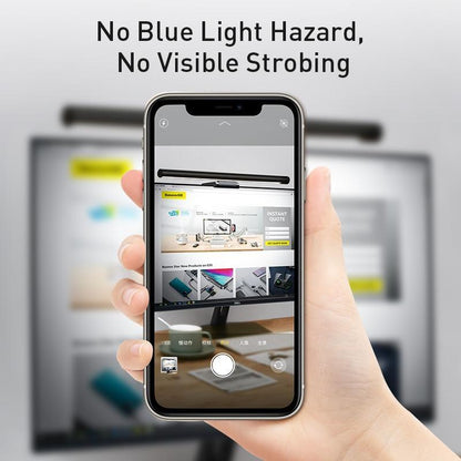 STEVVEX Screenbar LED Desk Lamp PC Computer Laptop Screen Bar Hanging Light Table Lamp Office Study Reading Light For LCD Monitor (Black)