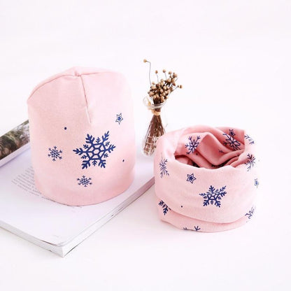 Star Print Cotton Hat And Scarf  Baby Beanie Kids Caps Children&
