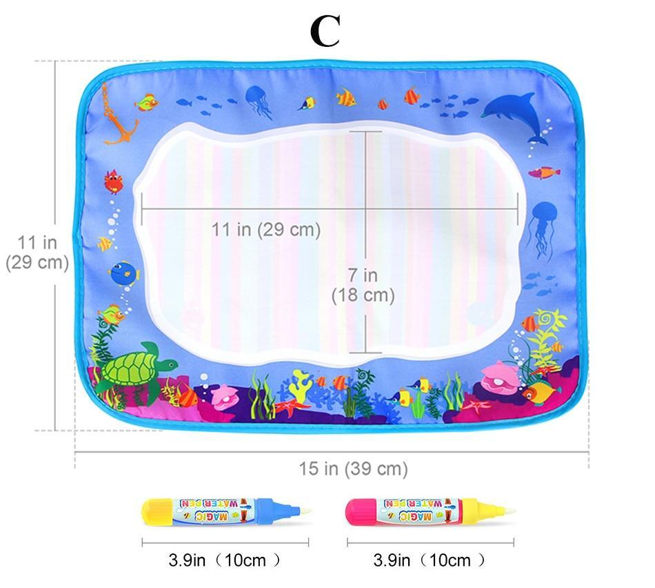 Magic Water Painting Drawing Mat &amp; 2 Pens Doodle Board Coloring Books for Kids Children Educational Toys