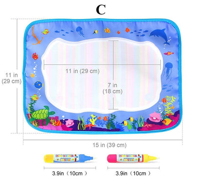 Magic Water Painting Drawing Mat &amp; 2 Pens Doodle Board Coloring Books for Kids Children Educational Toys