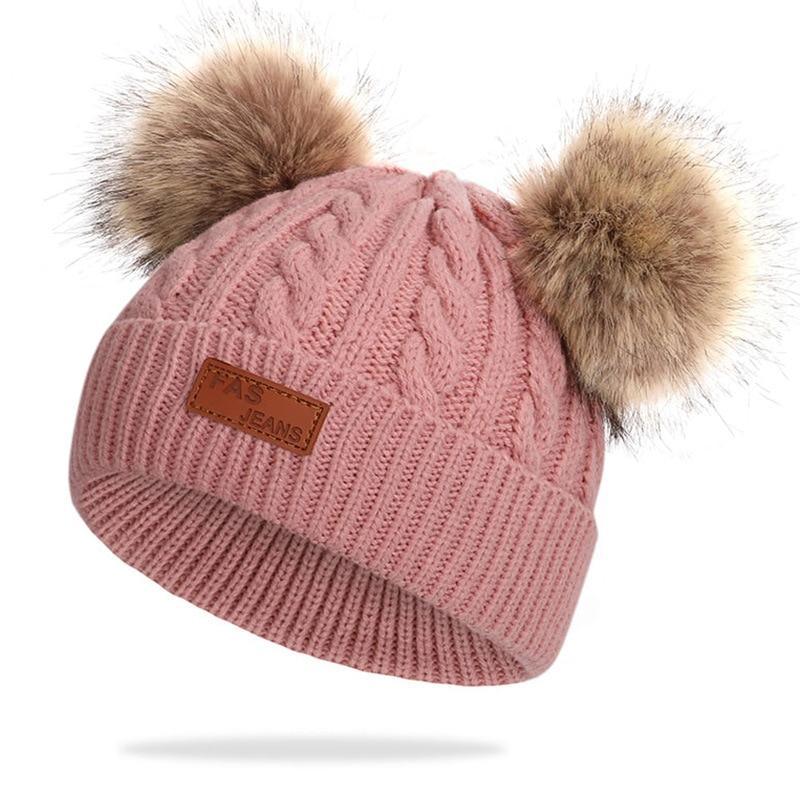 New Fashion Children Winter Caps For Baby Kids Girl Solid Knitted Thick And Modern Caps