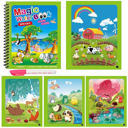 Early Education Montessori Painting Drawing Board For Kids Toys Coloring Book Doodle &amp; Magic Pen Magic Water Drawing Book