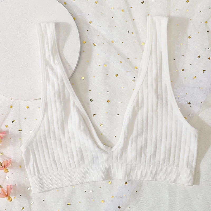 3pcs/lot Seamless Bra Push Up Bras For Women Deep V-neck Bralette Sexy Lingerie Female Low Back Sleep Underwear Unlined Crop Top