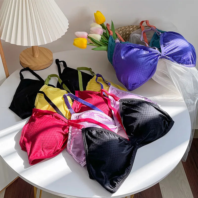 Women Push Up Bra Sexy Lingerie Bralette Wirefree Bra Sexy Deep Vneck Wireless Underwear Thin Seamless Bra Crossback Bra