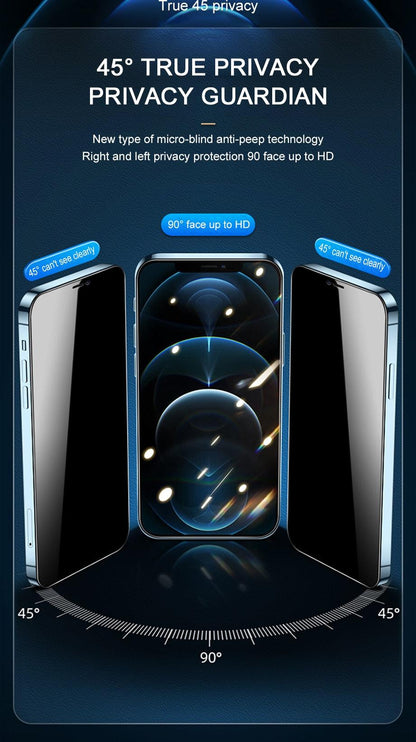 8K Privacy Protective Glass For iPhone 11 12 13 14 Pro Max XR Anti Spy Tempered Glass For iPhone 14 13 12 Screen Protector Film Edge to Edge Case Friendly Screen Protection Film