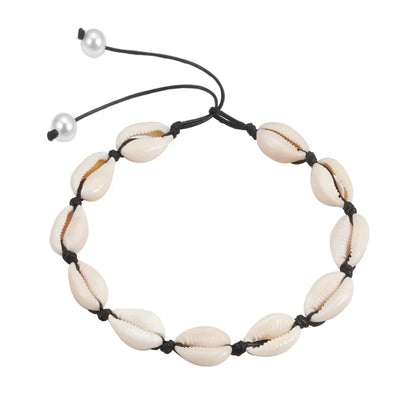 Shell Choker Bohemian Rope Agate Beaded Necklace
