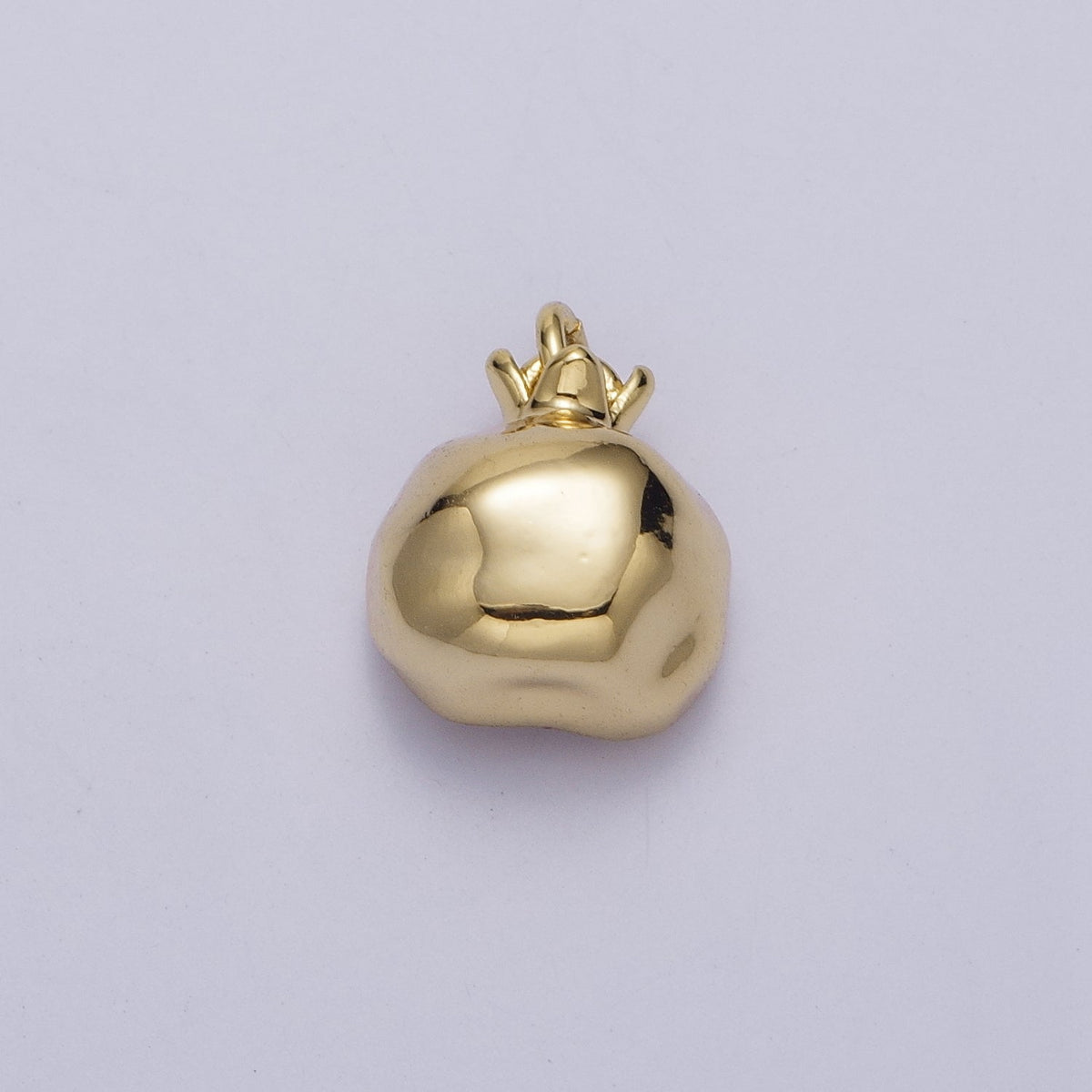 16K Gold Filled Fruit Pomegranate Vermilion Micro Paved CZ Mini Charm in Gold &amp; Silver | AC-268 AC-269