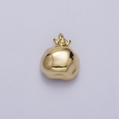 16K Gold Filled Fruit Pomegranate Vermilion Micro Paved CZ Mini Charm in Gold &amp; Silver | AC-268 AC-269