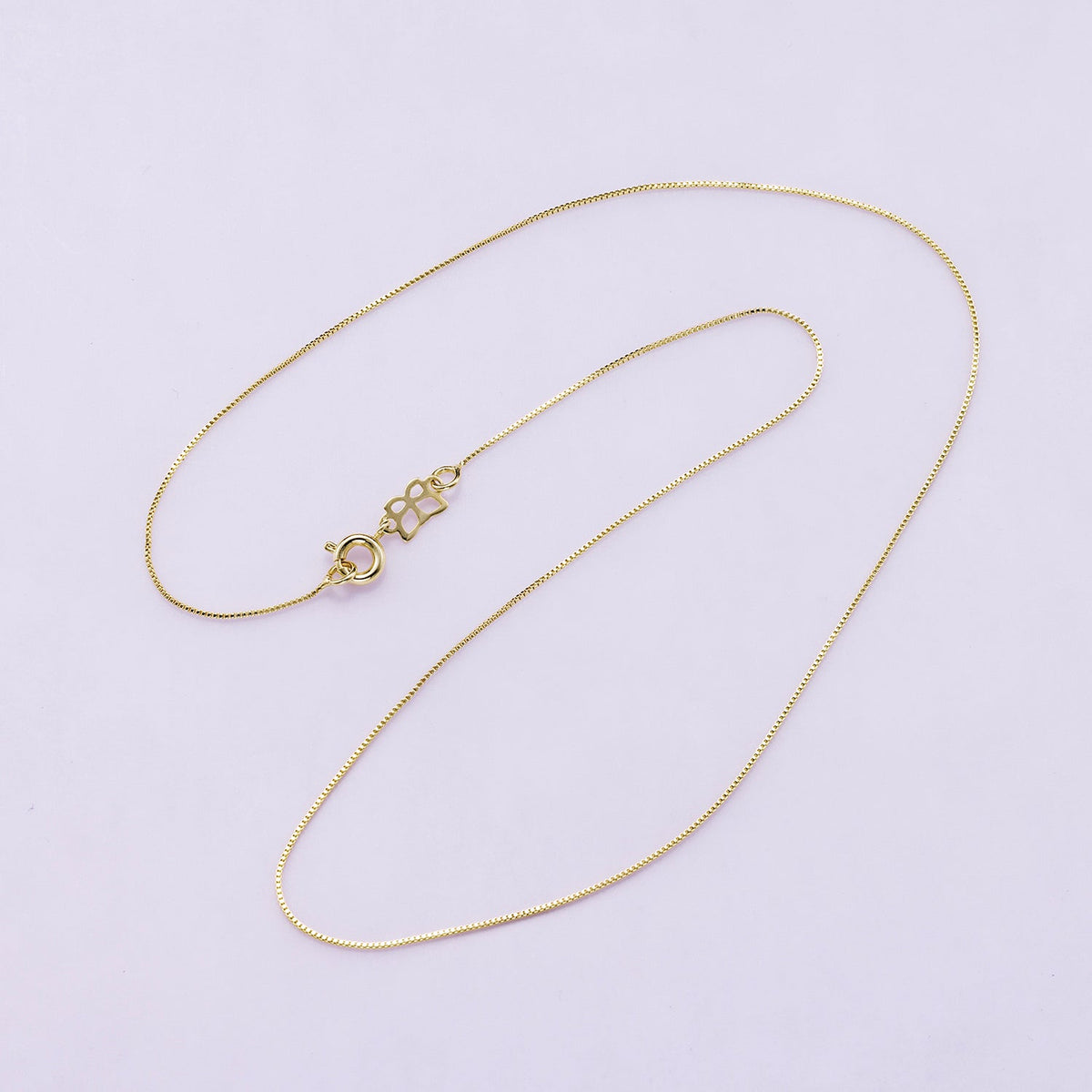 14K Gold Filled 2.2mm Minimalist Box Chain 16 Inch Necklace | CN-00944