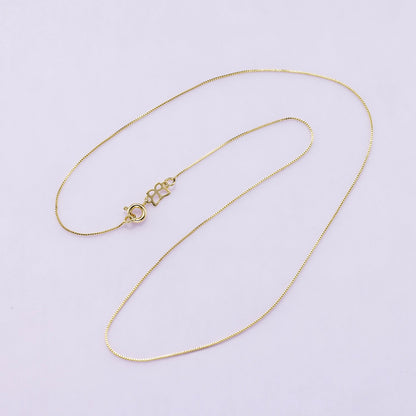 14K Gold Filled 2.2mm Minimalist Box Chain 16 Inch Necklace | CN-00944