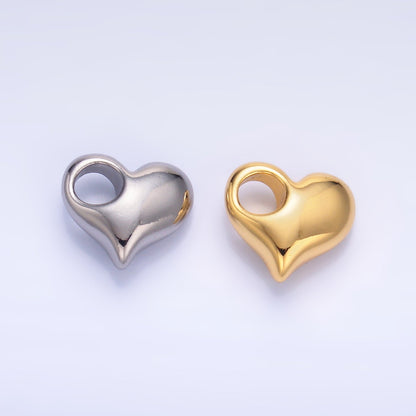 24K Gold Filled 10mm Heart 3D Multidimensional Charm in Gold &amp; Silver | M181