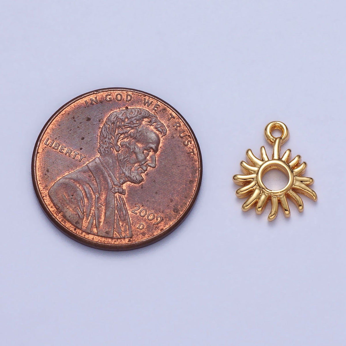 Celestial Shinning Sun Laser Beam Open Add-On Charm in Gold &amp; Silver | AC040