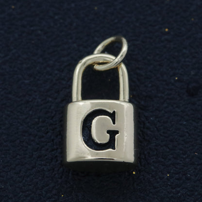 14K Gold Filled Padlock Letter Initial Lock Personalized Charm Pendant | A-822-A-834