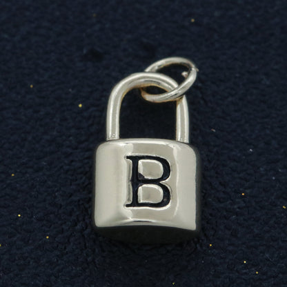 14K Gold Filled Padlock Letter Initial Lock Personalized Charm Pendant | A-822-A-834