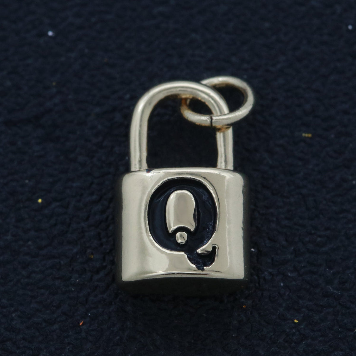 14K Gold Filled Padlock Letter Initial Lock Personalized Charm Pendant | A-822-A-834