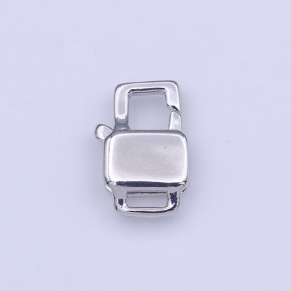 12mm Double Sided Boxy Rectangular Lobster Clasps Jewelry Closure in Gold &amp; Silver | K-261 K-267