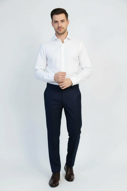 Deep Navy Slim Fit Dress Pants – Wessi