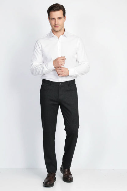 5 Pockets Cotton Black Men Pants - Wessi