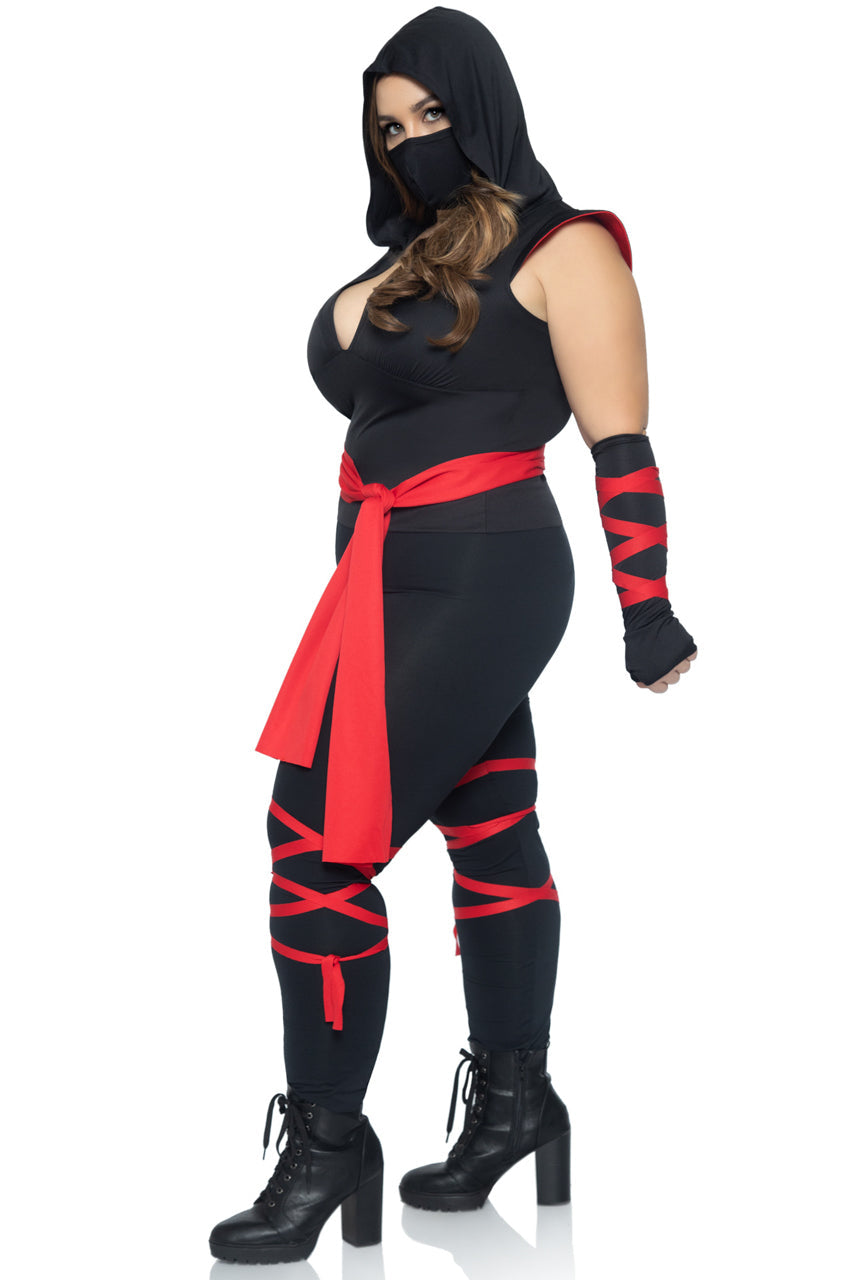 Plus Size Deadly Ninja Costume with Face Mask