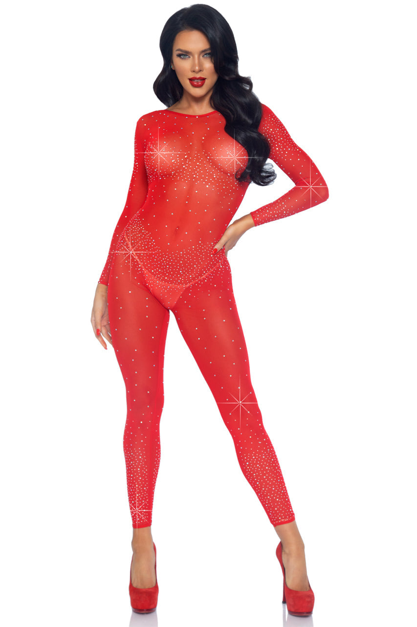 Sheer Rhinestone Catsuit