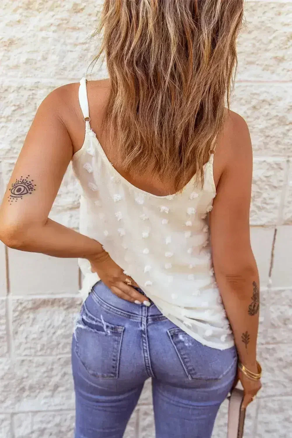 Swiss Dot Spaghetti Strap Tank Top – Cute &amp; Flowy Summer Top