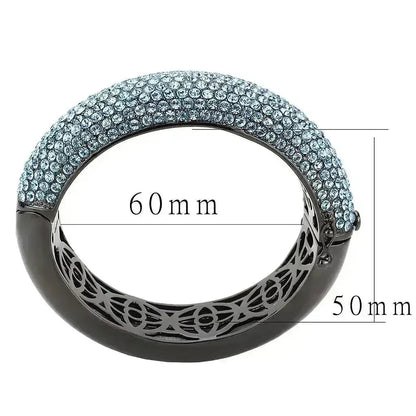 TIN Cobalt Black Brass Bangle – Sea Blue Crystal Statement Piece