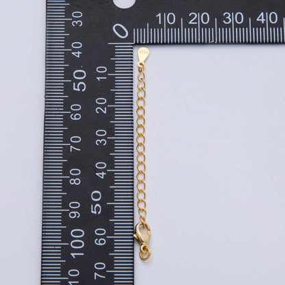 S925 Sterling Silver 2.5mm Minimalist Lobster Clasps 2.5 Inch Extender Tag Closure Findings | SL-00714
