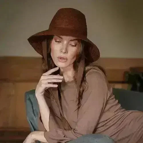 MEG Jute Straw Hat - Burnt Sienna | Tall Crown &amp; Linen Lining