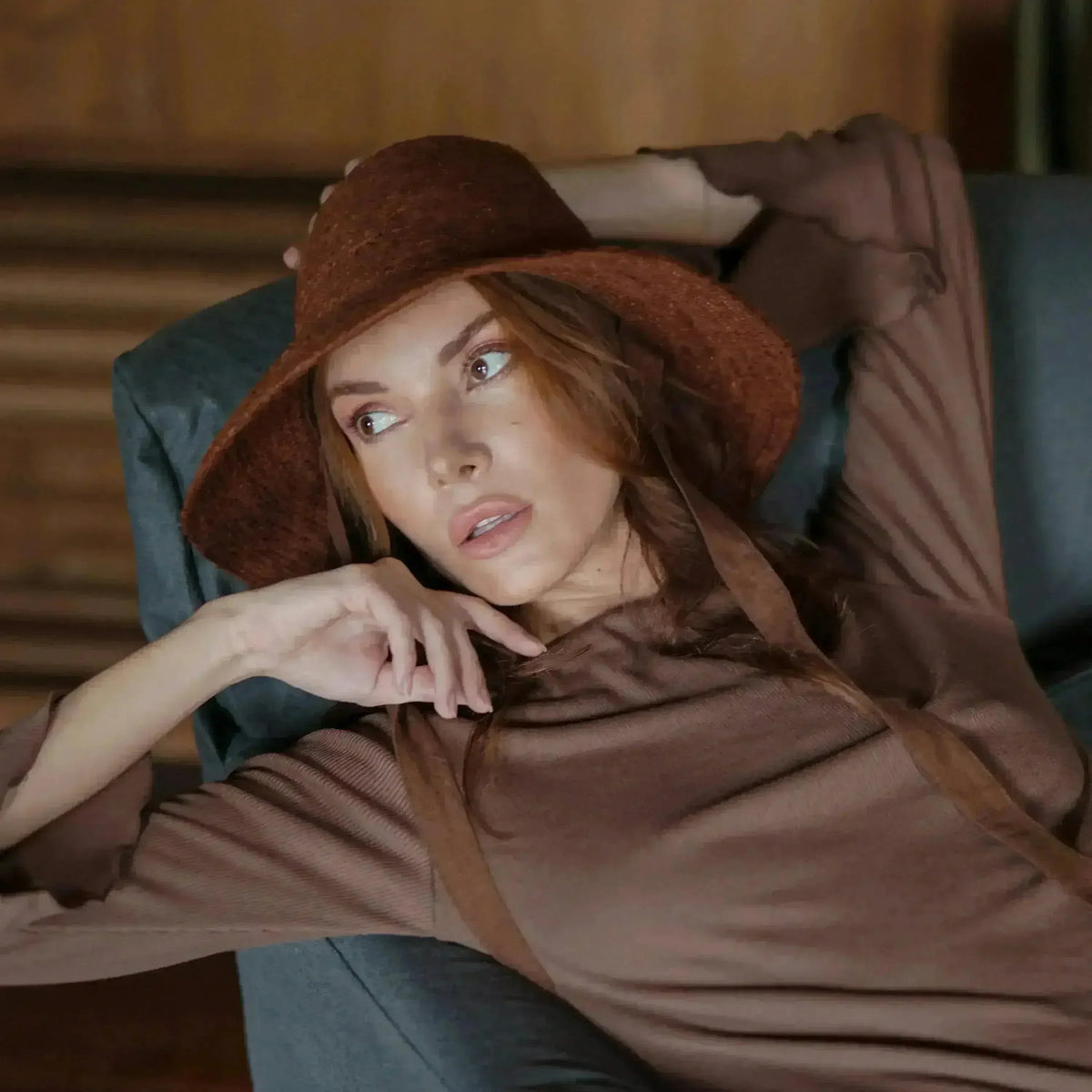 MEG Jute Straw Hat - Burnt Sienna | Tall Crown &amp; Linen Lining