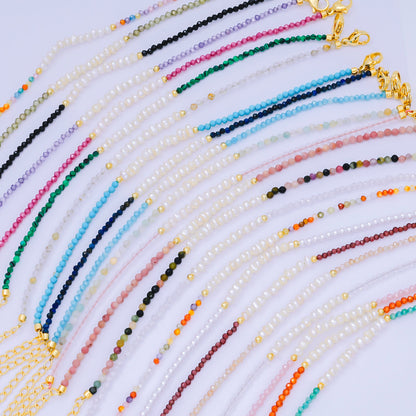 24K Gold Filled Shell Pearl Multifaceted Natural Gemstone Bead 6.69 Inch Bracelet w. Extender | WA-03695 ~ WA-03717
