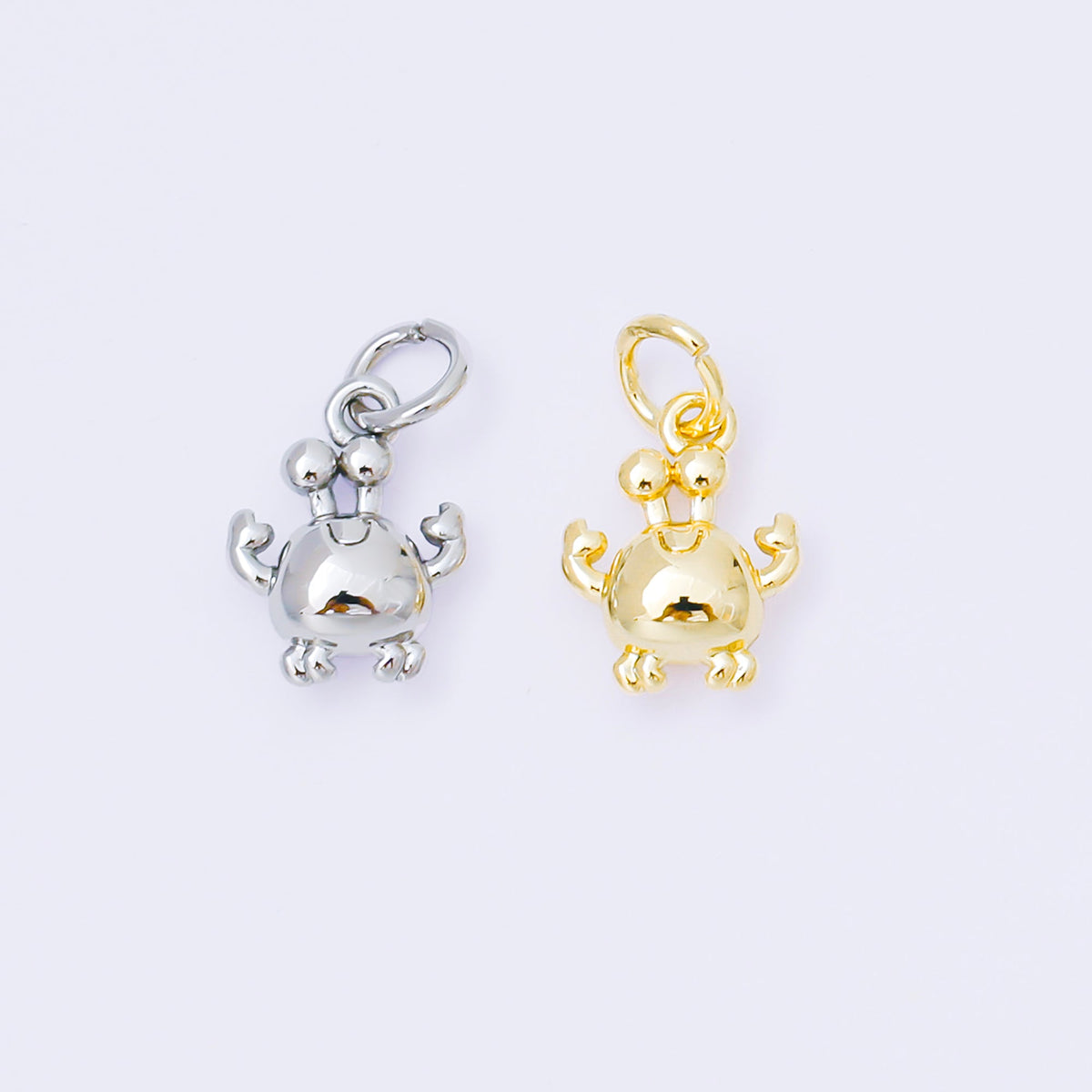 24K Gold Filled 11mm Sea Crab 3D Multidimensional Charm in Gold &amp; Silver | AF1256